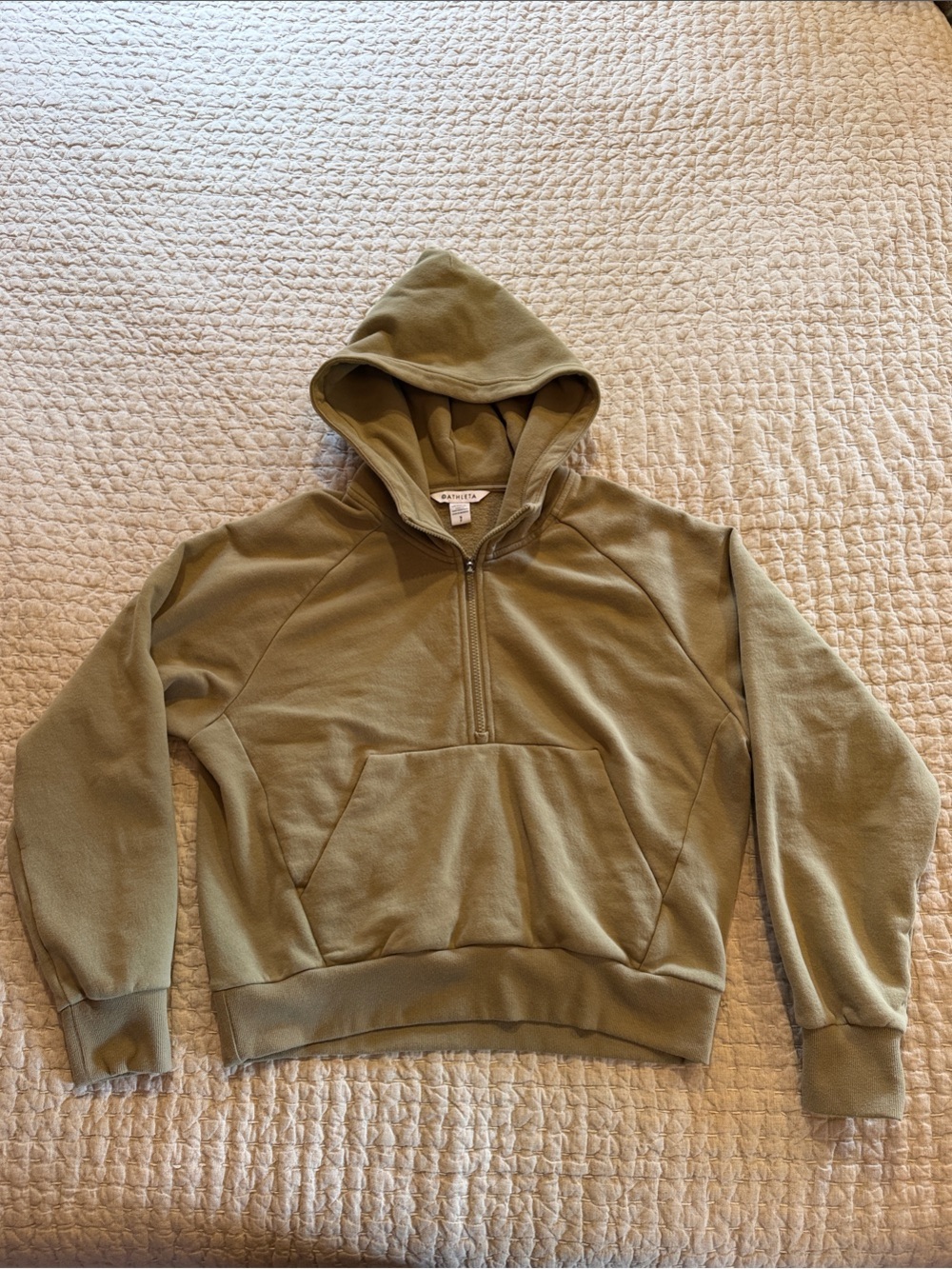 Athleta Olive Green Half-Zip Hoodie